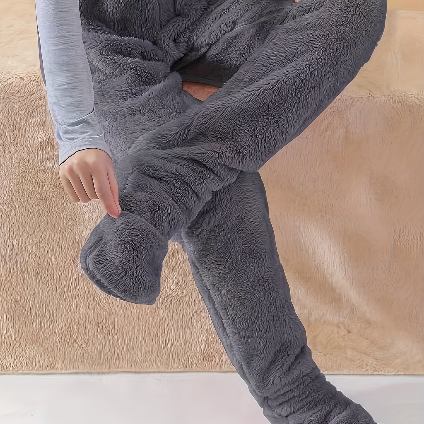 Women's Full-foot Warm Sleep Pants For Autumn And Winter, Wearable As Pants Or Socks To Keep Your Feet Cozy And Protected