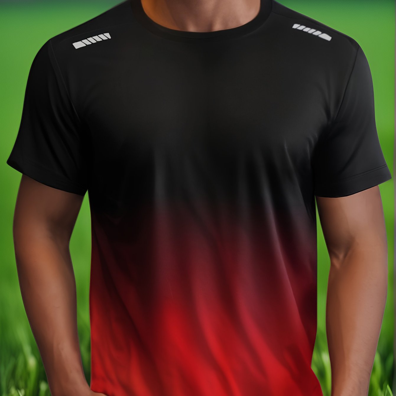 TEMU [printed Design – Not Textured] Men's Neck Short Sleeve Sports Top, Quick-drying Breathable T-shirt, Versatile Apparel For Daily Casual, Outdoor