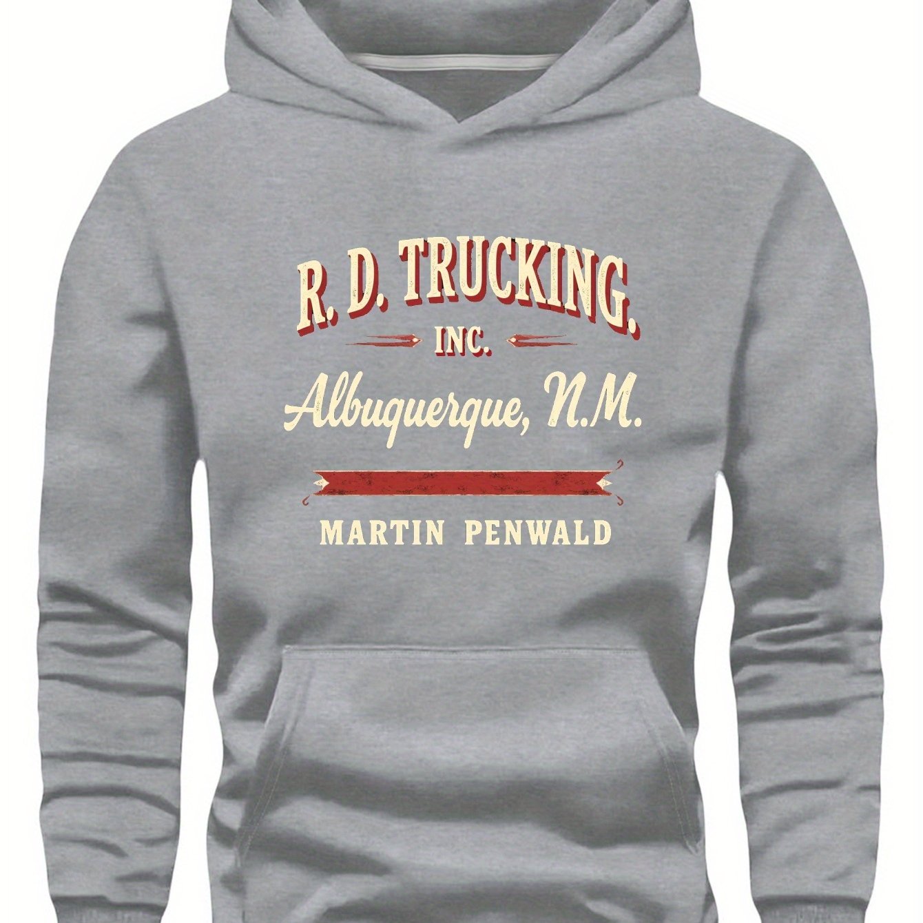 TEMU R D Trucking Vintage Design Men's Plus Size Hoodies, Plus Size