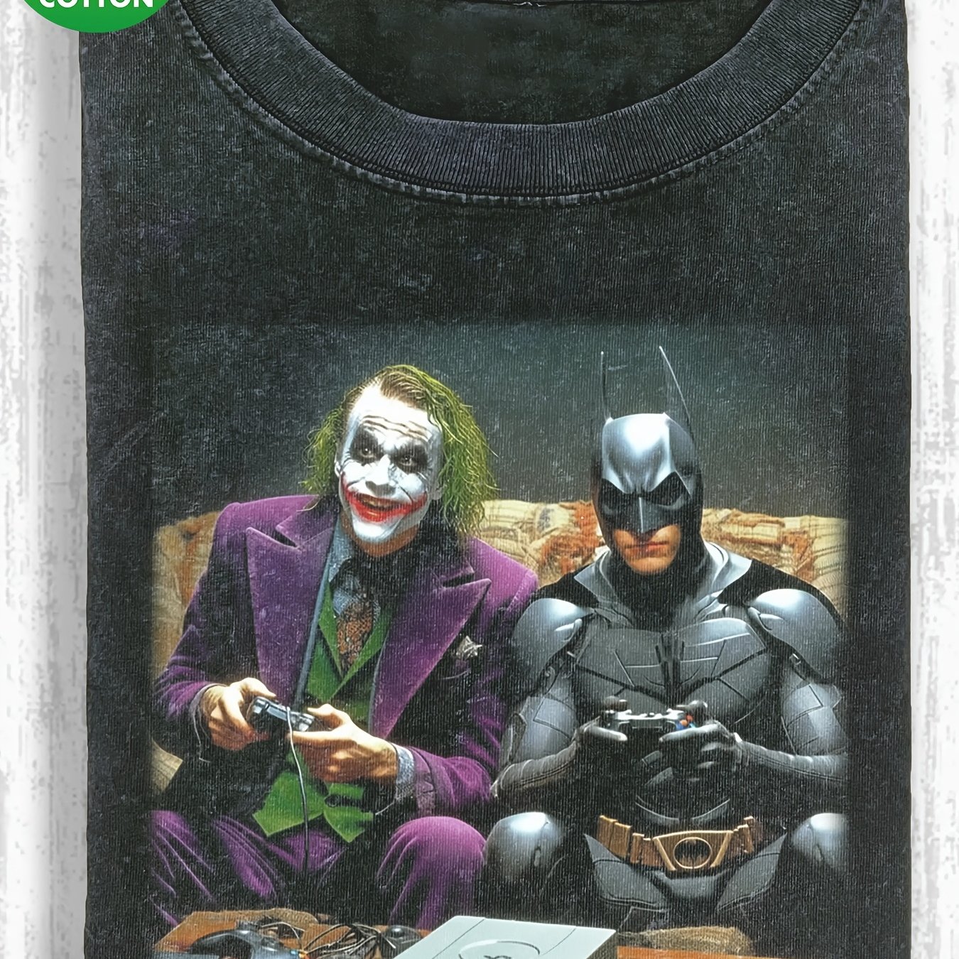 Image of Warner . Official, Batman X For Men And Games, Interesting Printed T-shirt Tops, Padded 180g Round Neck Short-sleeved T-shirt For Height And Quality, T-shirt Tops