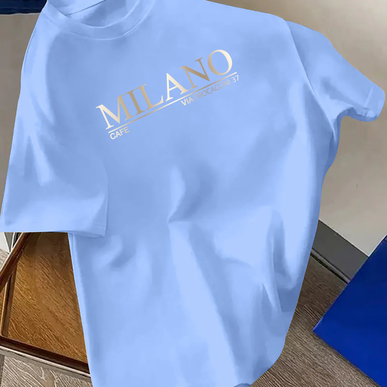 TEMU Vintage-inspired Graphic T-shirt - Unisex Breathable Short Sleeve Tee With Retro Lettering & Geometric Print, Regular Fit Casual Top For ,