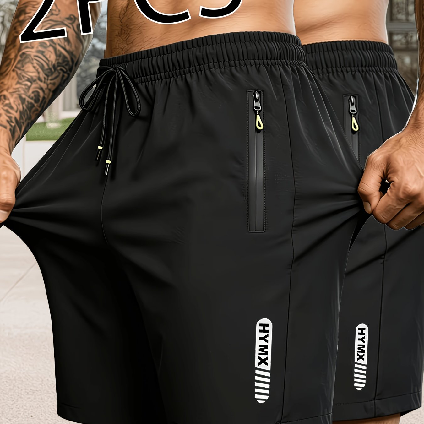 TEMU 2pcs Men'-thin Drawstring Sports & Casual Shorts, Multiple Colors . Summer Cool Lightning-style Casual Pants, Comfortable And Breathable.
