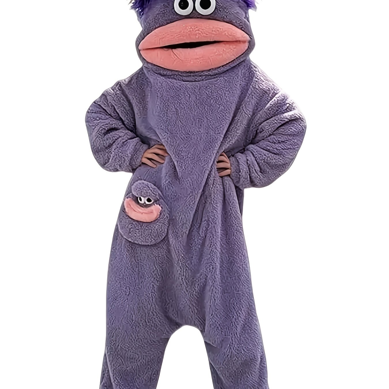 TEMU Cute Monster Wearable Blanket Hoodie, Halloween Soft Loose Comfortable Pullover, Warm Cozy Hooded Blanket, Ideal For , Gatherings, Birthday