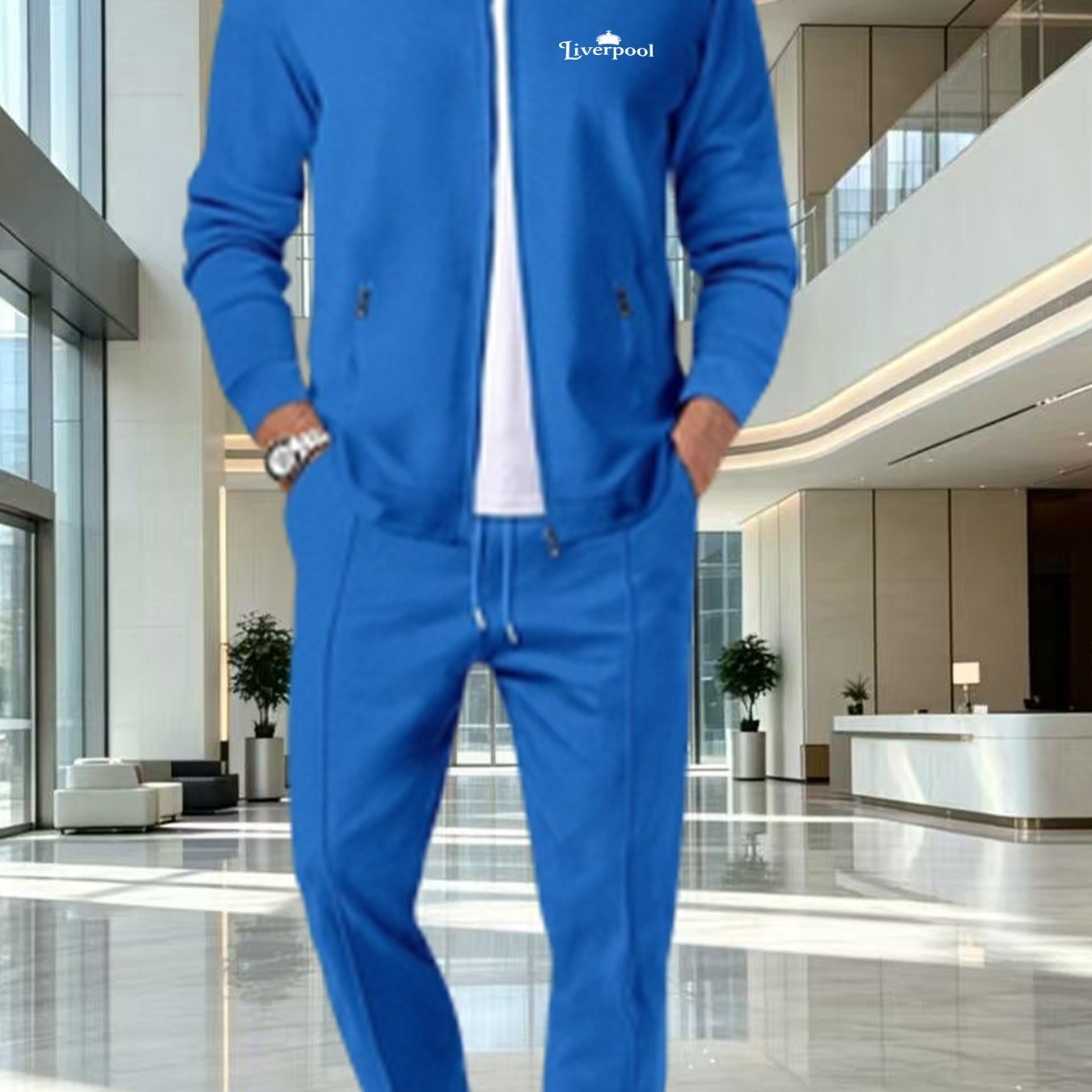 TEMU Men's Waffle Knit Casual Set, Simple Solid Color Long Sleeve And Long Pants 2pcs Loungewear