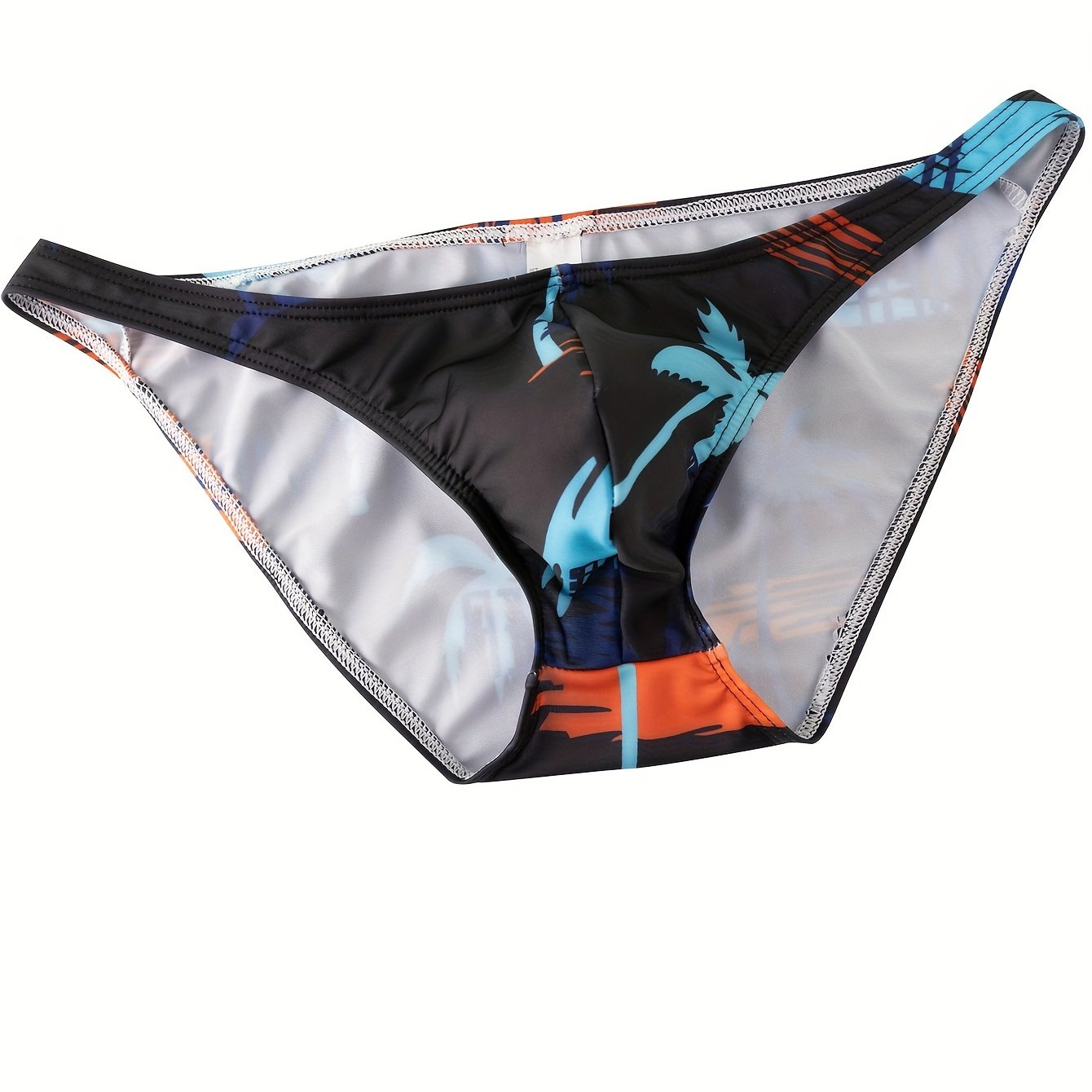 TEMU 1pc 's Printed Underwear Elastic Shapewear Briefs Fashionable Trendy Panties Tight Low Waist Shorts