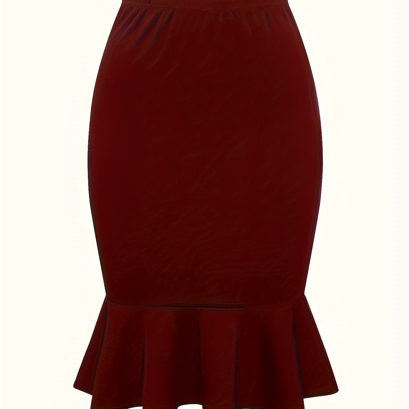TEMU Elegant Mermaid Tail Skirt Dress - Solid Color Spring Swim-to-walk Dress With Medium Elasticity, Machine Washable For Beach Weddings, Pool