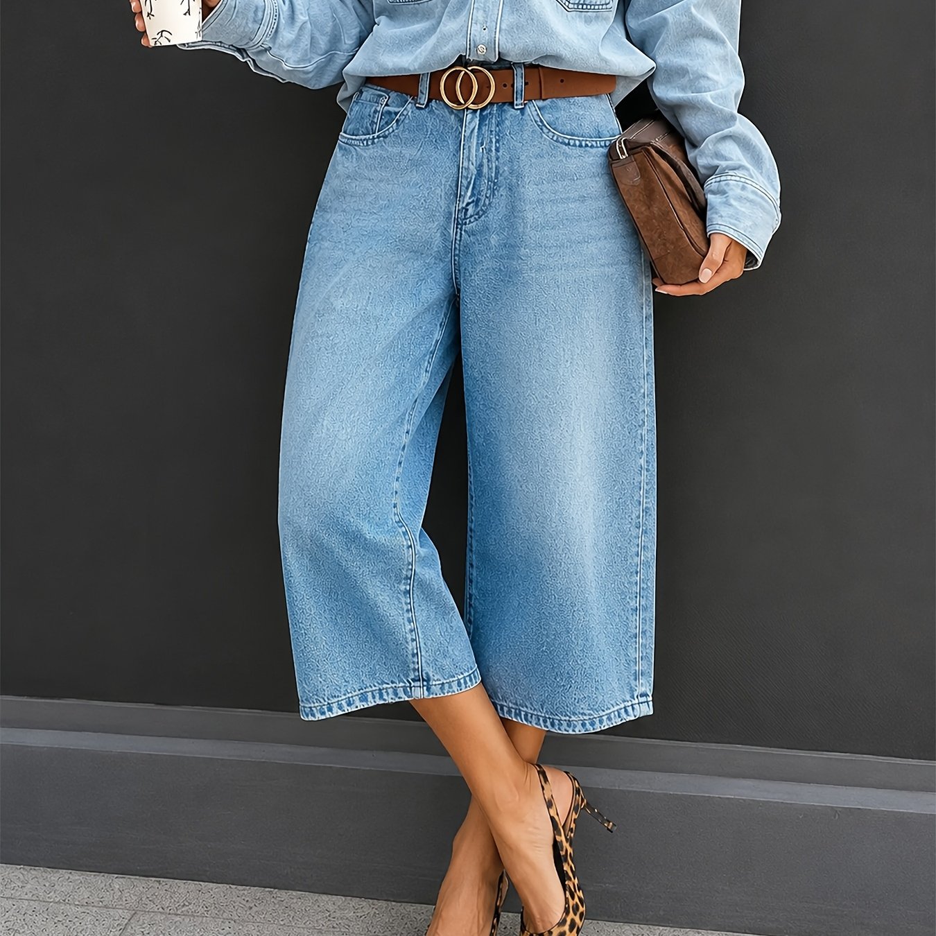 Women's Plus-size Denim Jeans, Comfortable Capri Pants With No Restrictive Feel, Suitable For , Soft And Skin-friendly Washed Denim