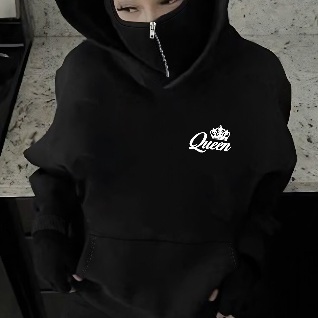 TEMU Veste à capuche imprimée tendance femme avec double barak et demi-zip