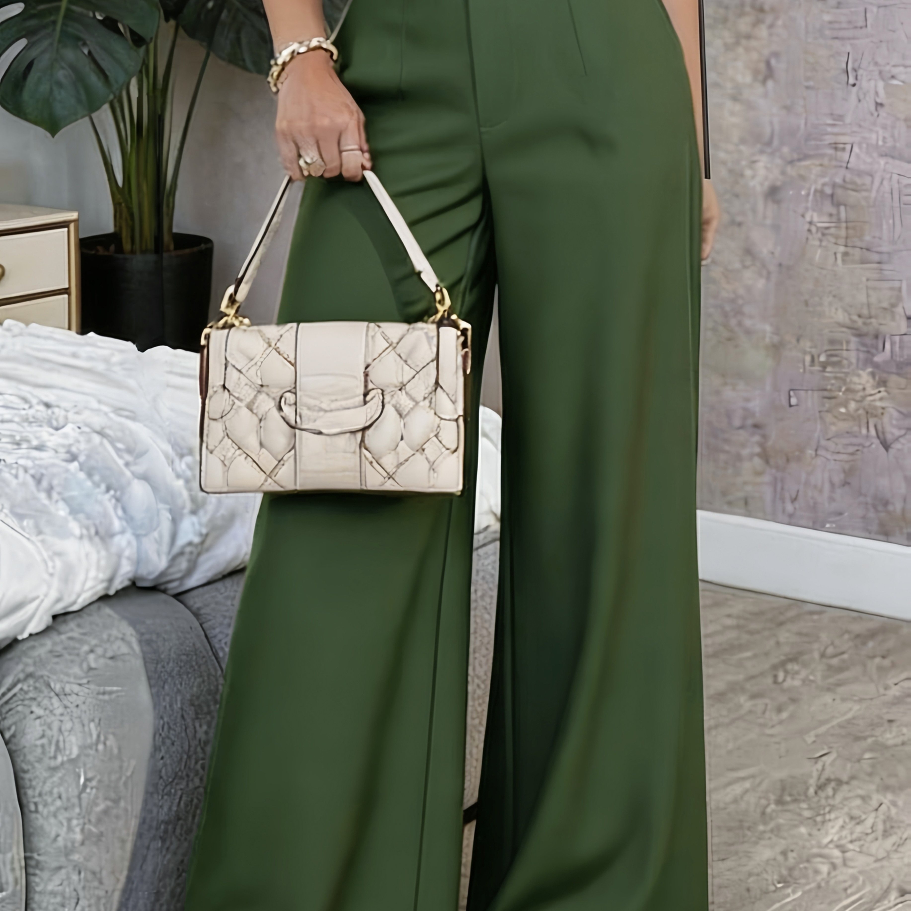 TEMU Hmy Premium Wide-leg Suit Pants - Flowy, Figure-flattering, Floor-length Trousers   Taluan