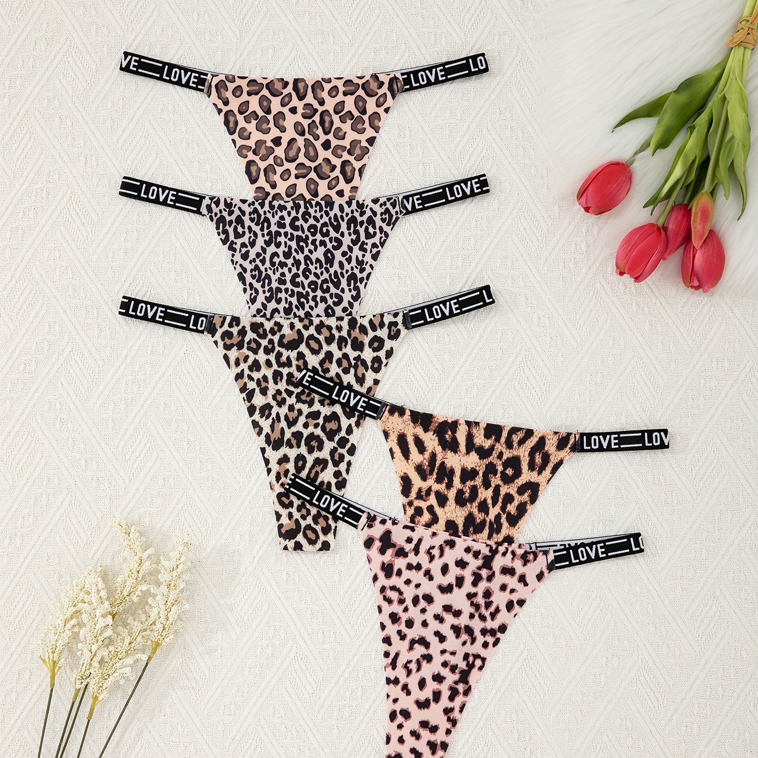 TEMU 5pcs Women' Sexy Printed Soft Comfortable Breathable Quick- Panties