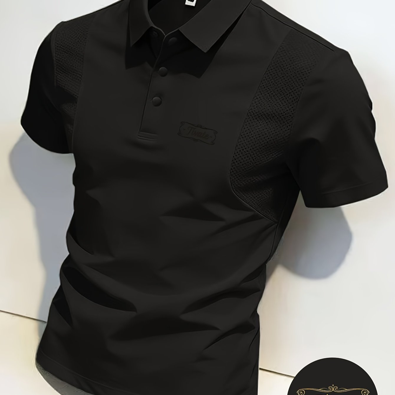 Image of Tivate Men's Graphic - Shirt: Exquisite Design With Embroidered Logo. From Soft And Comfortable Fabric, This Stylish Menswear Top Is Ideal For Casual Wear, A Perfect Blend Of Fashion For A Look.