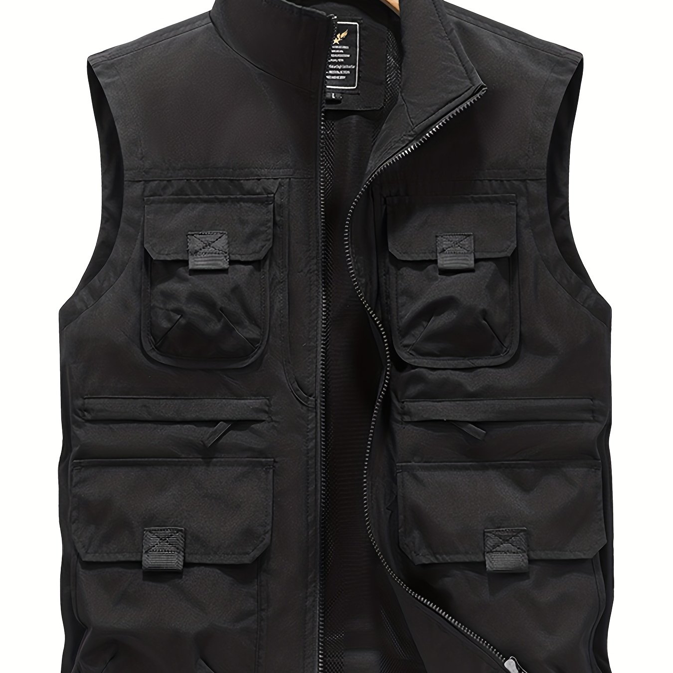 TEMU Plus Size Men's Multi-pocket Fishing Vest Work Vest, Plus Size