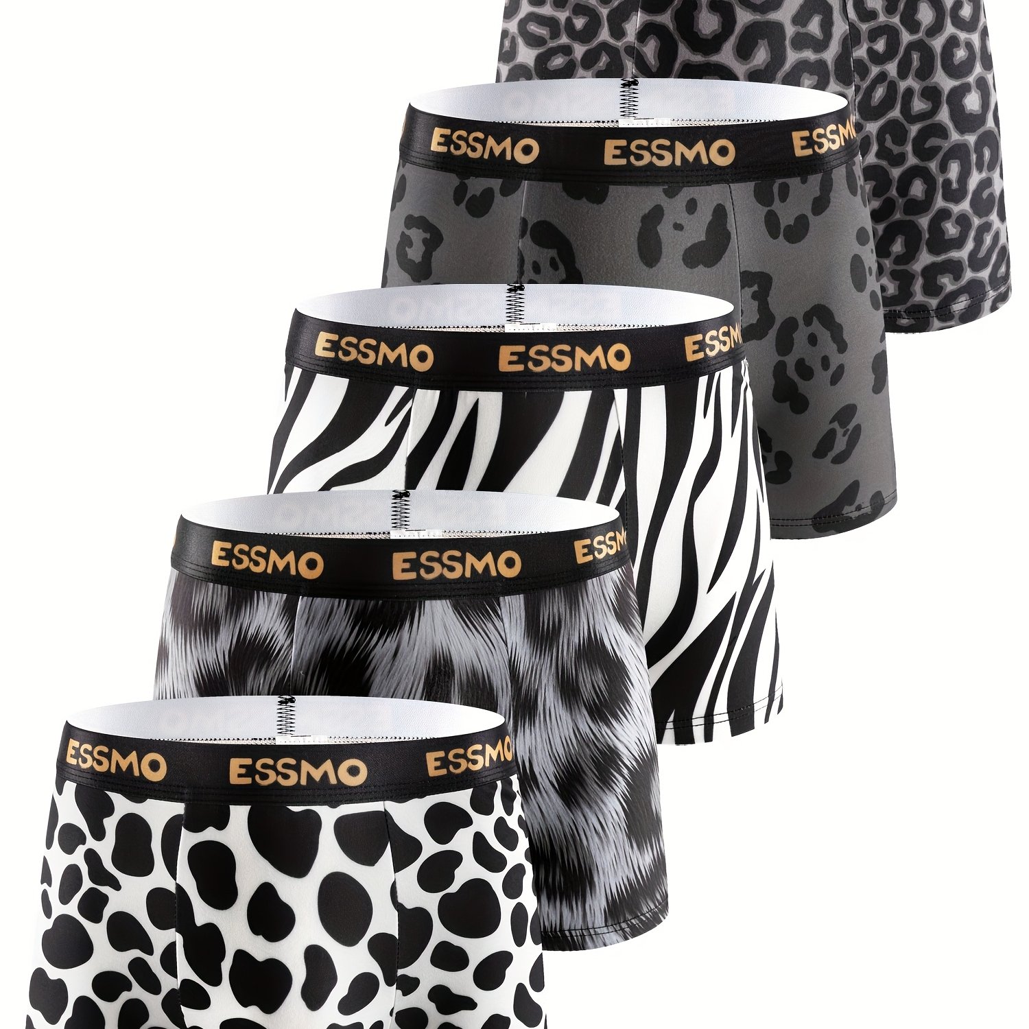 5pcs Light Luxury Men's Short Boxer Briefs