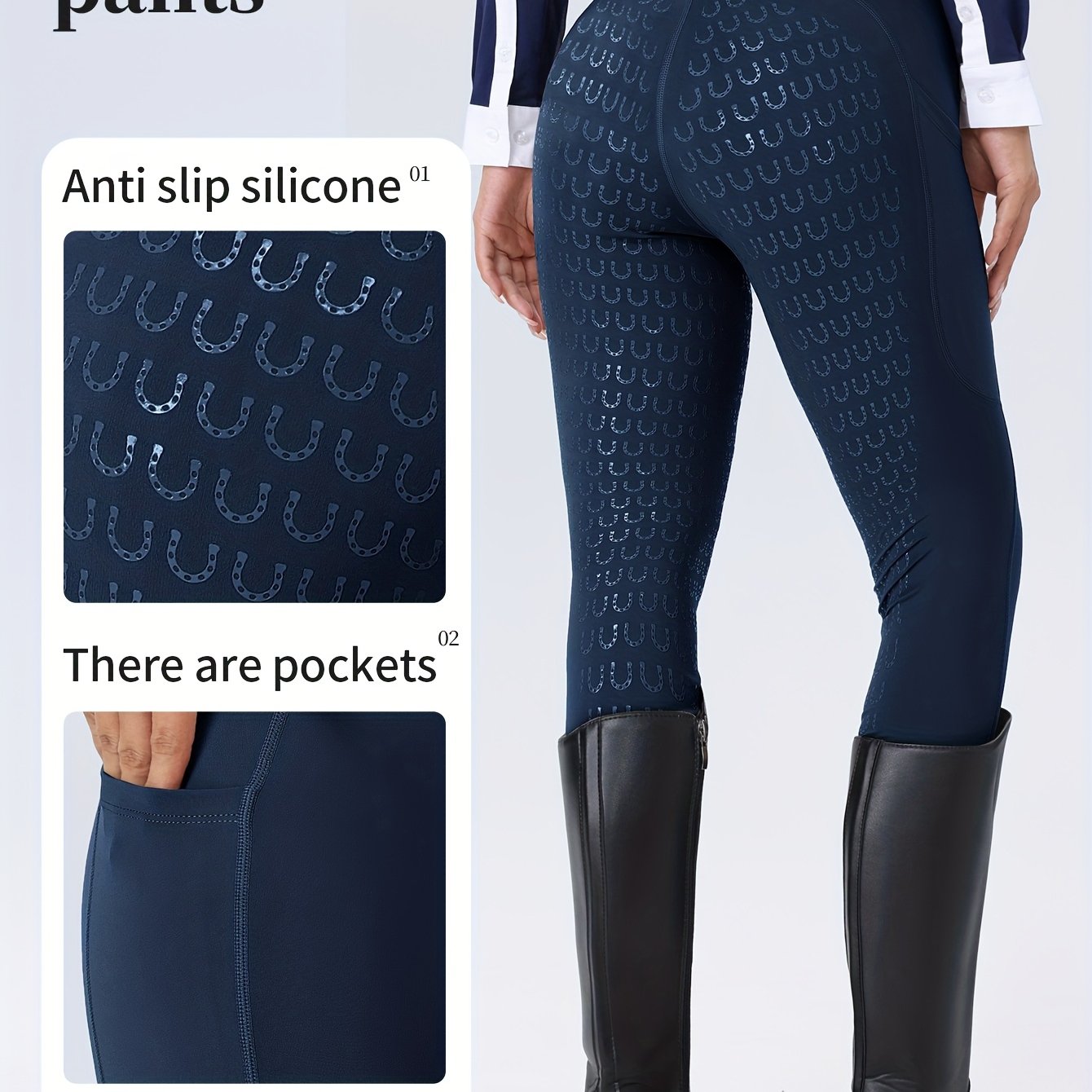 E-shop Reithose für Damen | Hochelastisch, Skinny Fit, Anti-Rutsch-Silikon, Konturiert, mit für Radfahren und