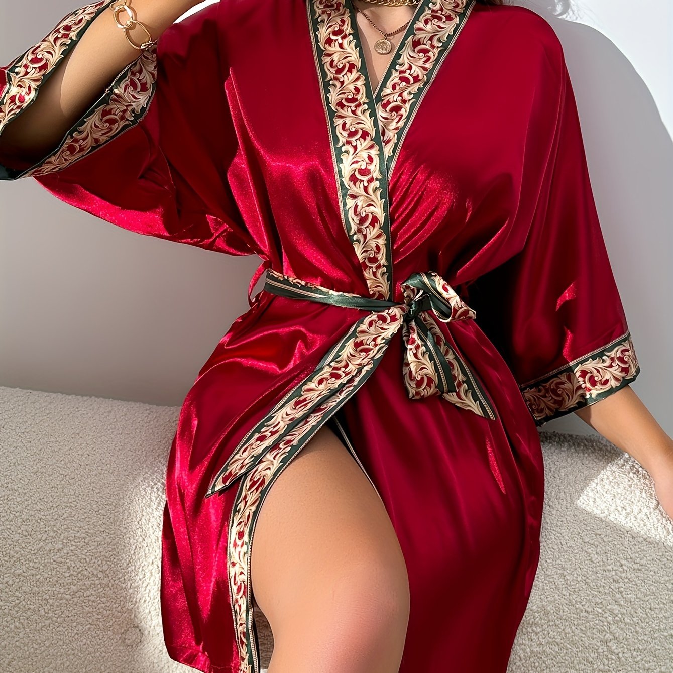 TEMU Women' Tie-dye Printed Comfortable Sleep Robe