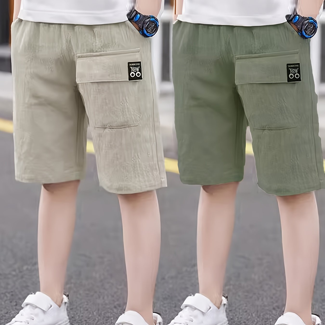 Image of 2-pc Of Boys' Summer Shorts, Thin, Boys' Fashion Casual Pants, For Outdoor