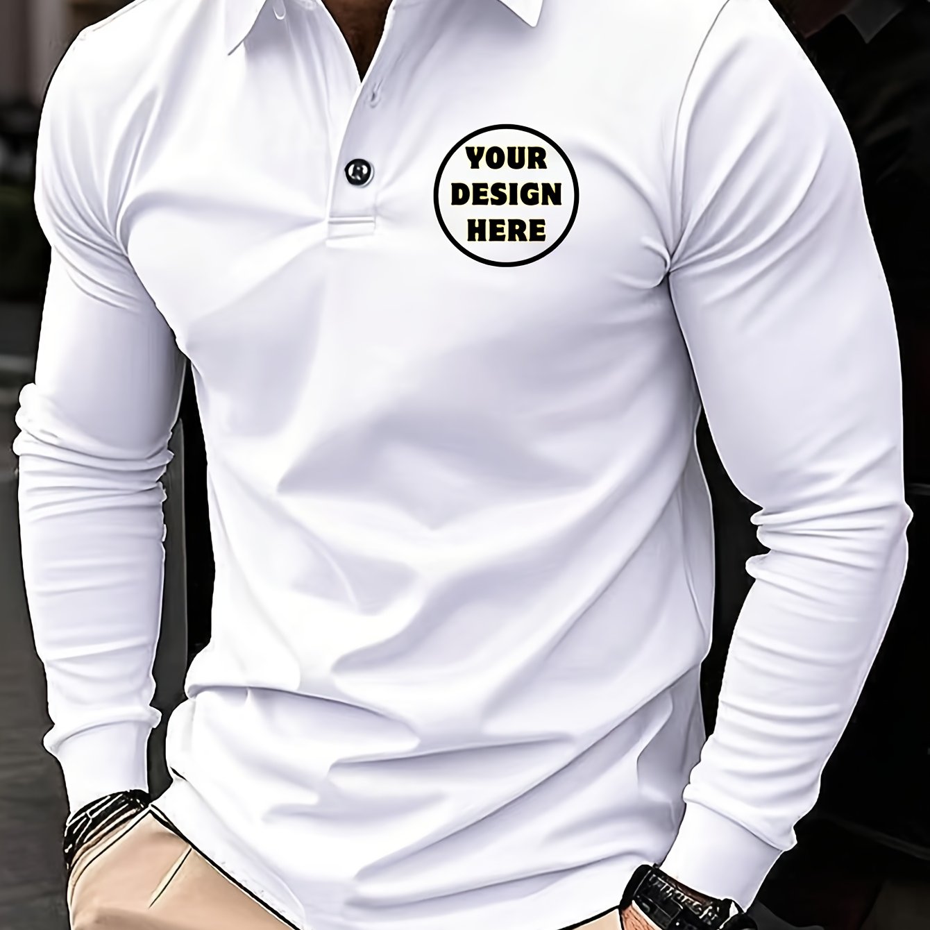 TEMU Custom Men's Fashion Shirt, Inner Layer, Soft And Comfortable, Small Logo Design, , , Christmas, Halloween Festive Birthday Gift, Men's Casual