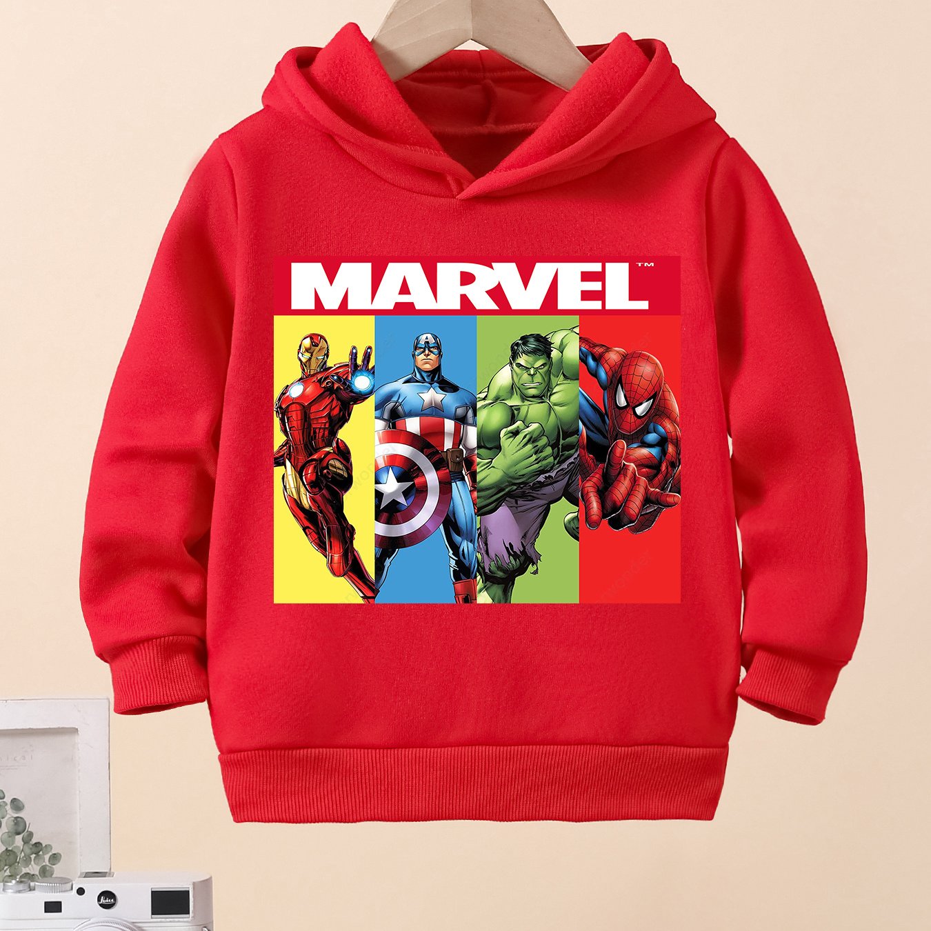 TEMU Boys Hooded Sweatshirts Officially Authorized New Autumn And Winter Clothing Sweatshirts Boys Long-sleeved Sweatshirts 3- Spiderman Iron Man