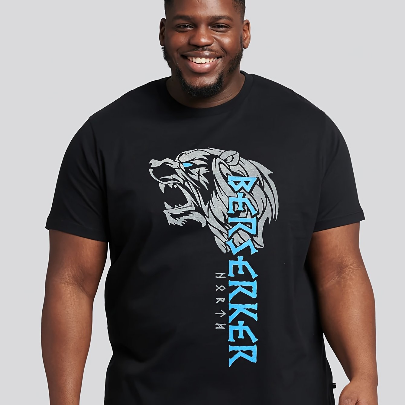 For Men Featuring Panther And Berserker Graphics, Ideal For Streetwear And Fitness, Plus Size