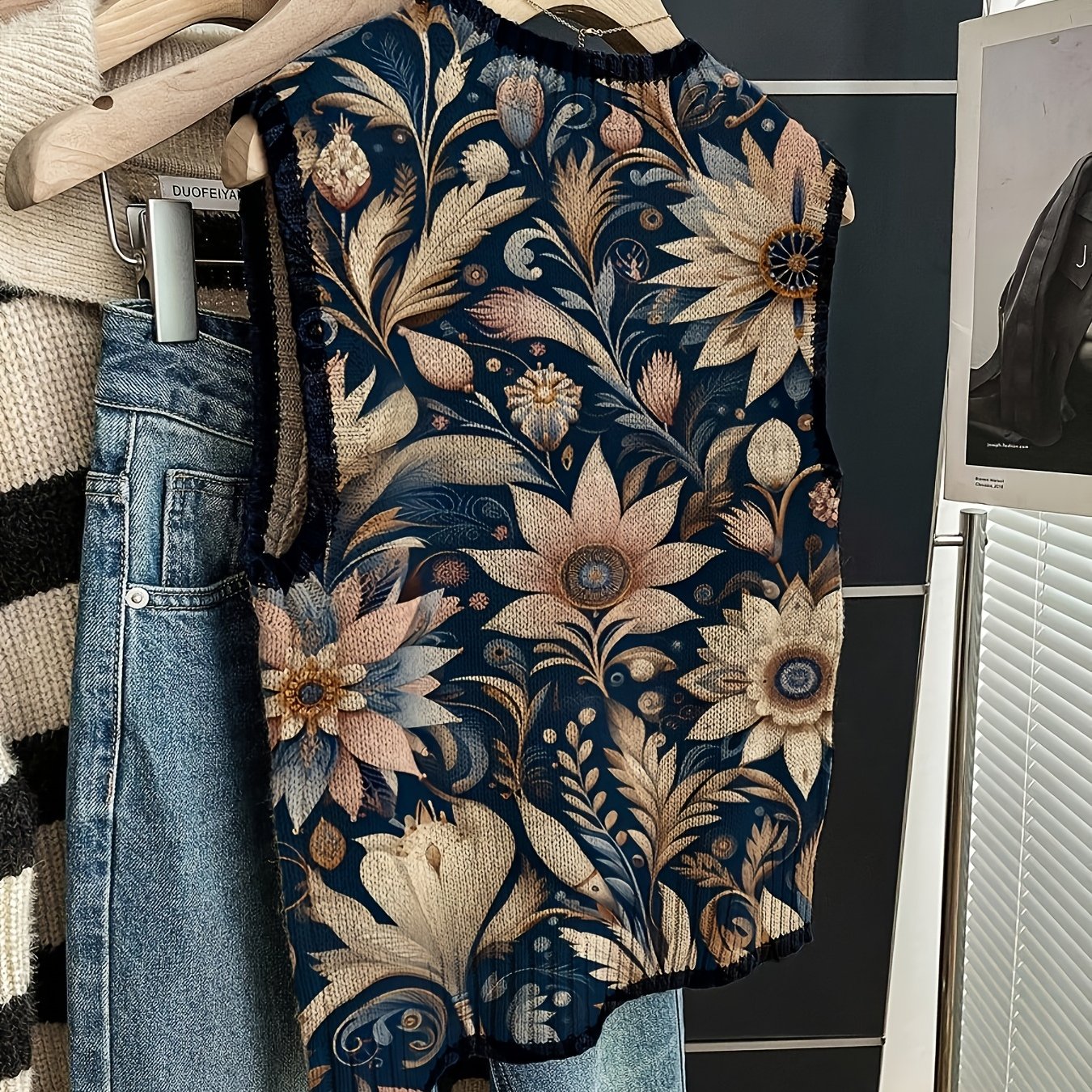 TEMU [Impression Numérique 2D] Pull Femme Col Rond , - Pull Polyvalent Style Bohème Élégant, Parfait pour , Streetwear et Sorties Décontractées,