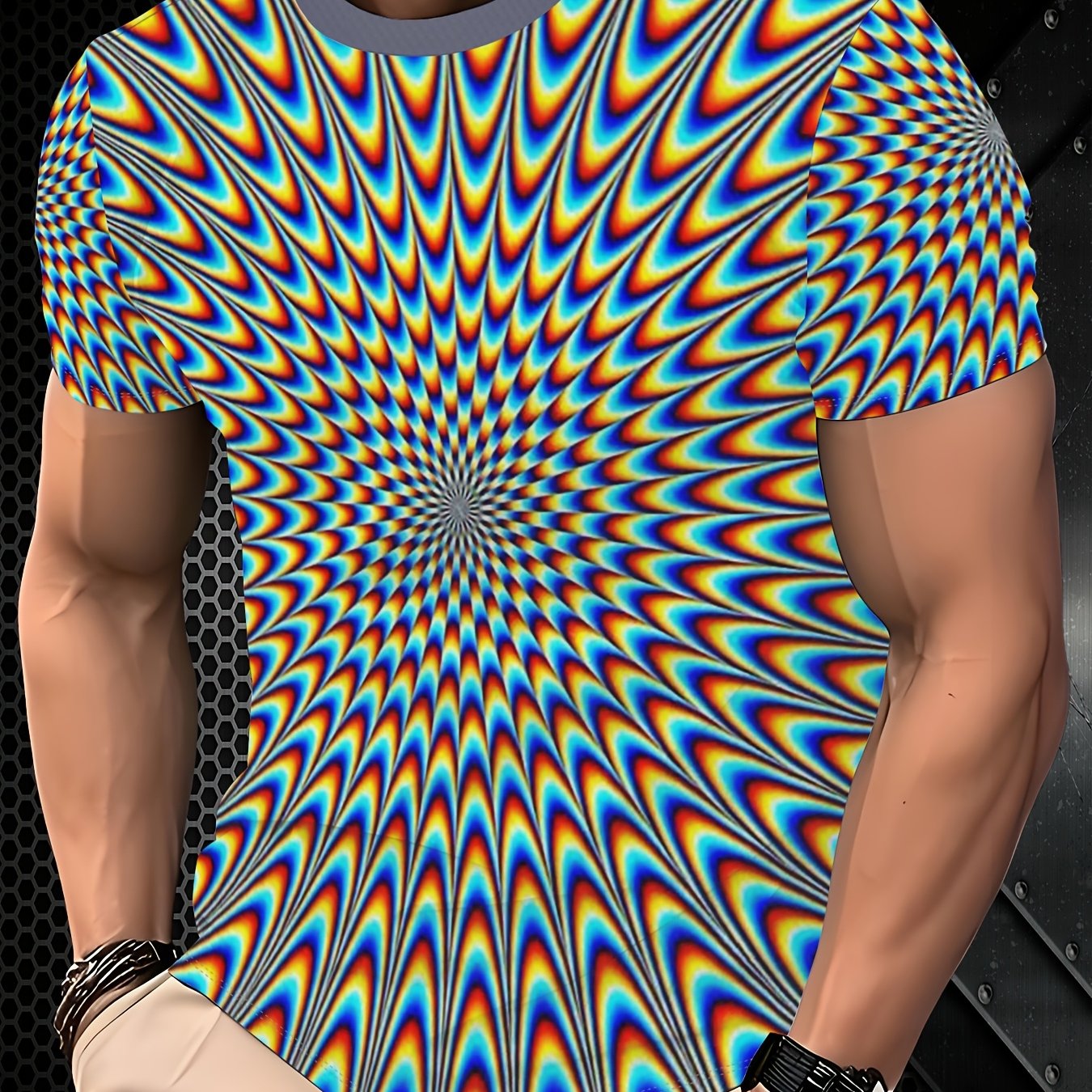 TEMU T-shirt décontracté à manches courtes et à imprimé tendance pour homme - Tissu en fibre de confortable et durable, adapté à un et aux vacances,