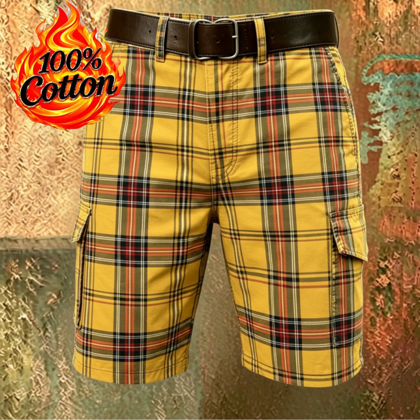 3d Printed Workwear-style Versatile Shorts(no Belt), Multi-pocket Style Y2k Style Summer Retro Men's Shorts