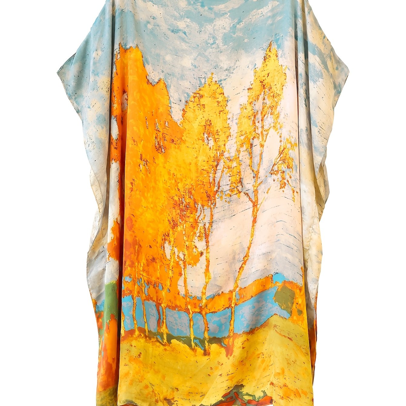 TEMU High-end Women's Summer Travel Plant Print Clothing, Bohemian Style, 26ss Mid-summer Trend