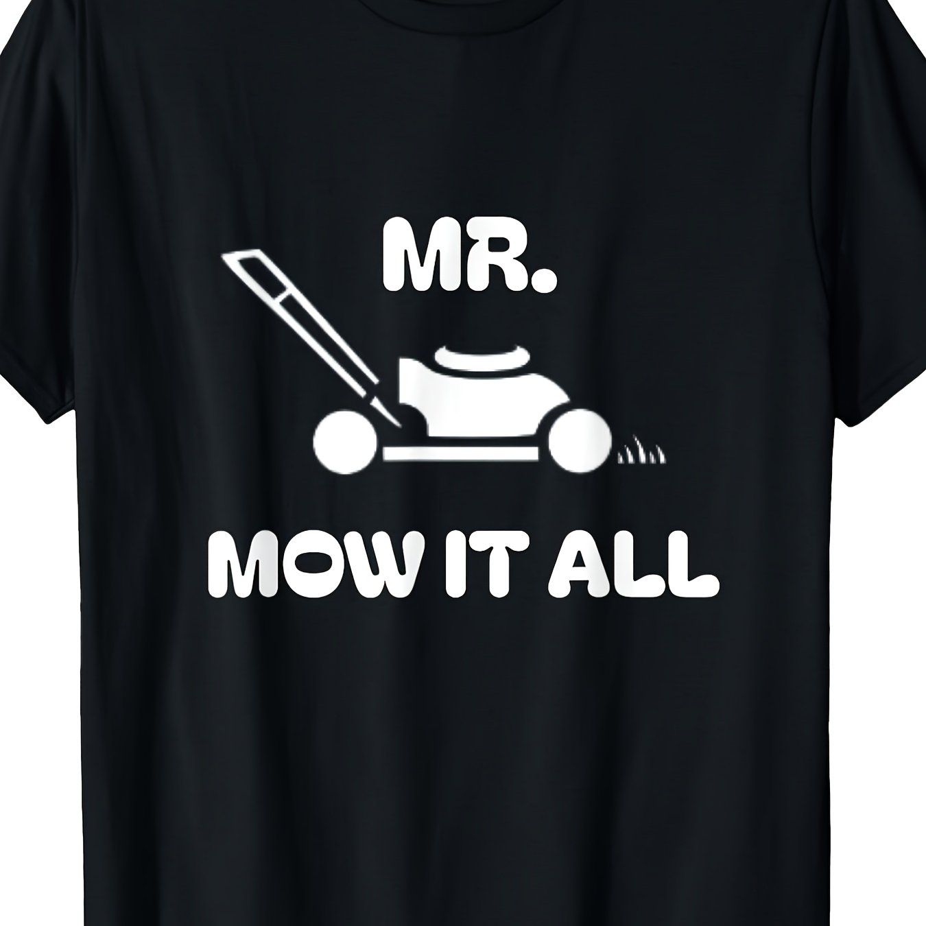 TEMU Grass Lawn Mower Outfit Mr Mow Mowing Landscaping For Dad T-shirt Perfect Graduation Gift For Dad Son Brother Vintage Streetwear Soft Breathable