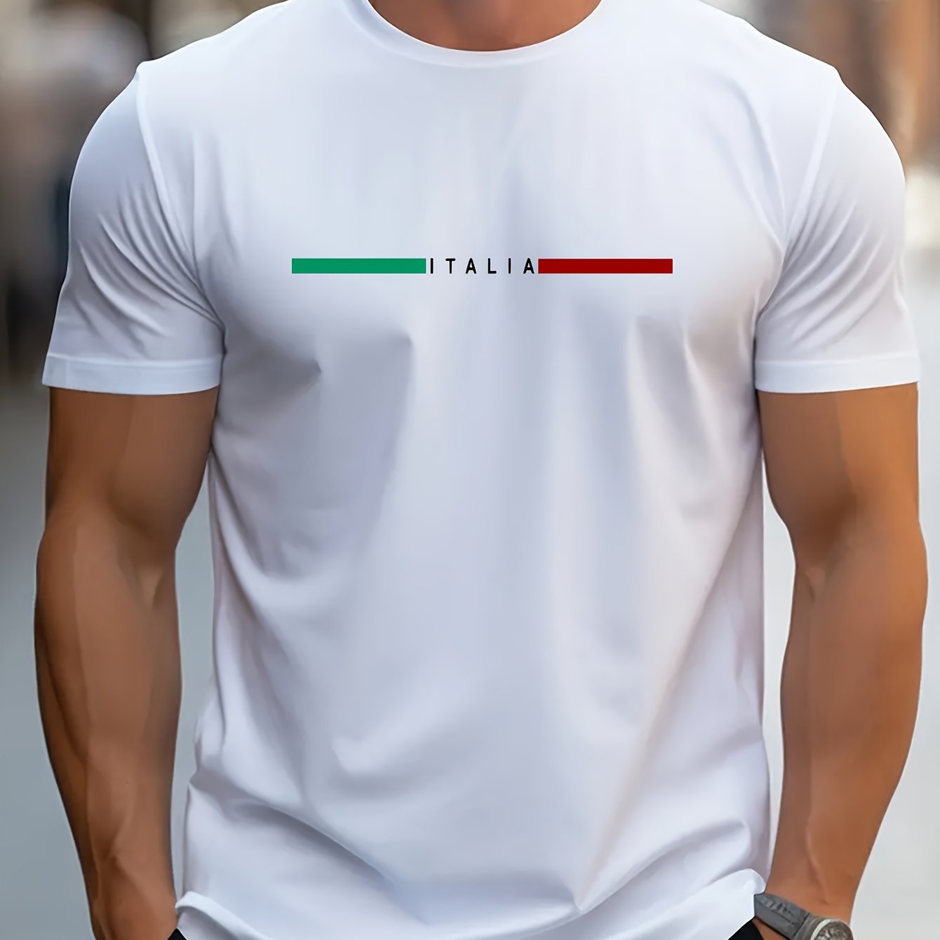 TEMU 's Fashion Personality Pattern Print Comfortable T-shirt Short Sleeve Breathable Sweatshirt For Casual Daily Outdoor Activities And