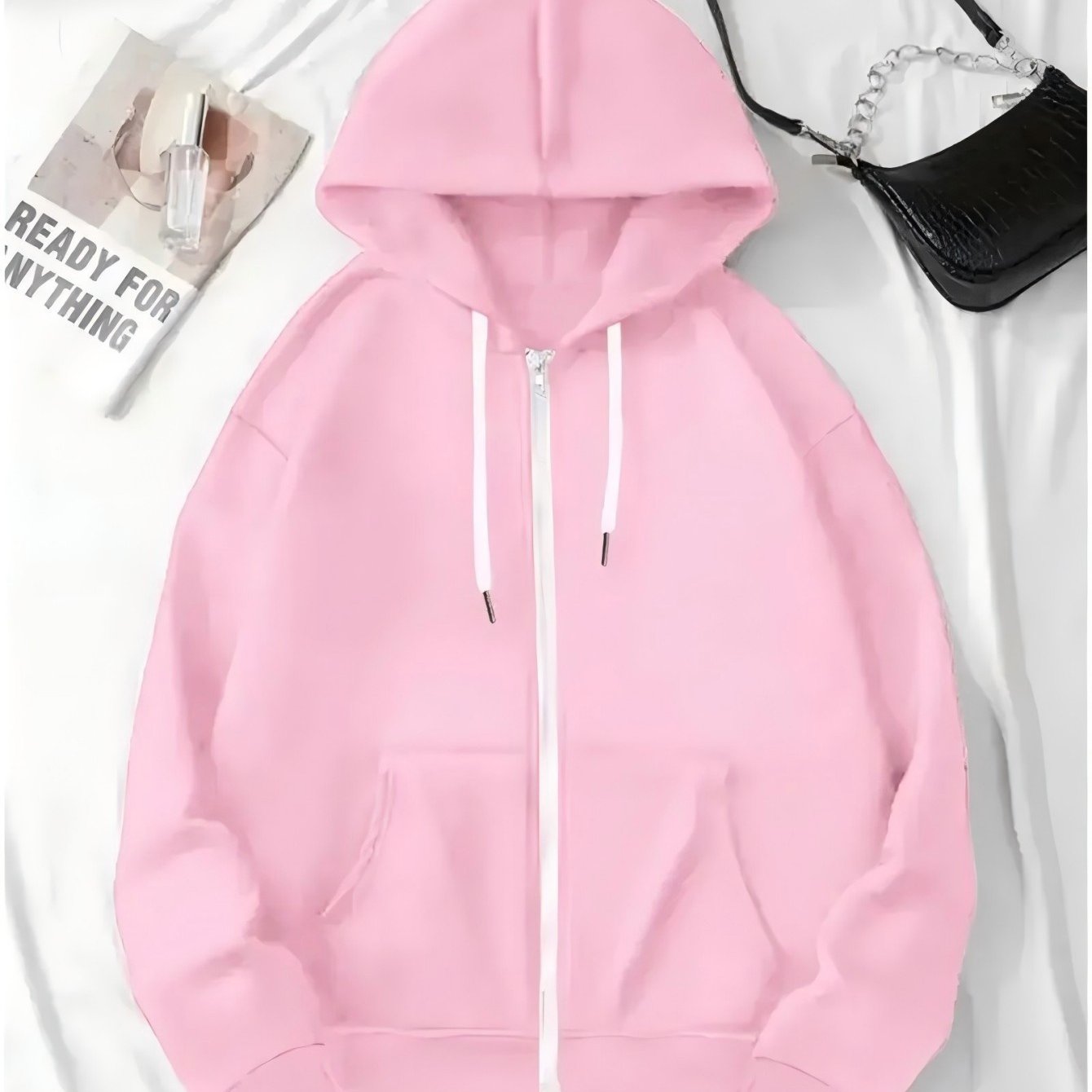TEMU Simple Ladies Plus Size Hooded Zipper Sweater, Not Picking Loose-fitting Tops, Simple And Not Monotonous Atmosphere Full Of Hooded Sweaters,