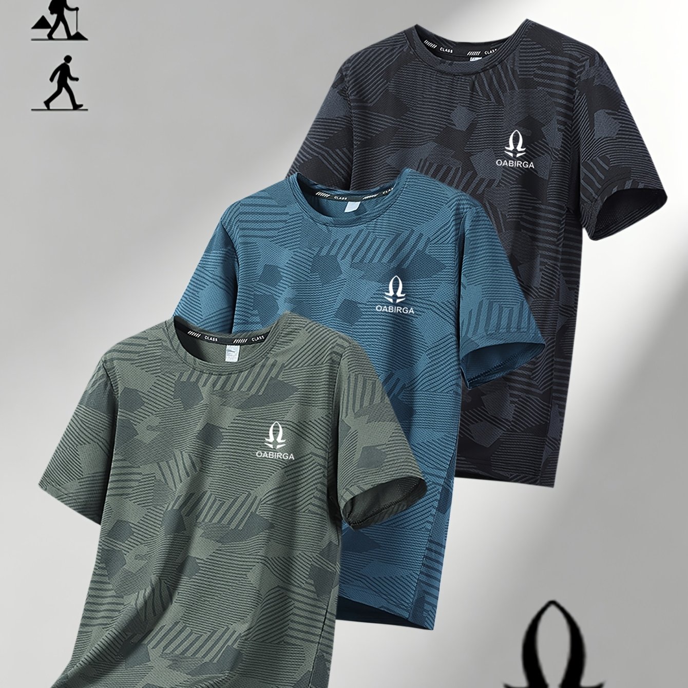 TEMU 3pcs Set Plus Size Oversized Long T-shirt Men's Plus Size Round Neck Shoulder Sleeve Short Sleeve Summer New Casual Sports Trendy T-shirt