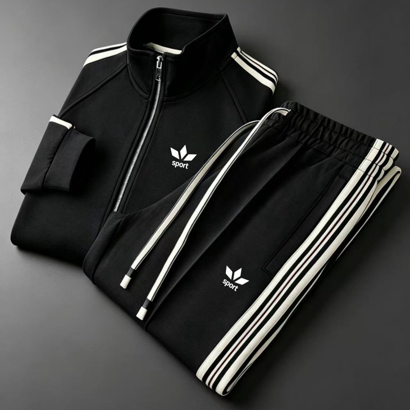 2pcs Set: Men's Casual Sportswear - Jacket + Drawstring Pants (multiple Colors )