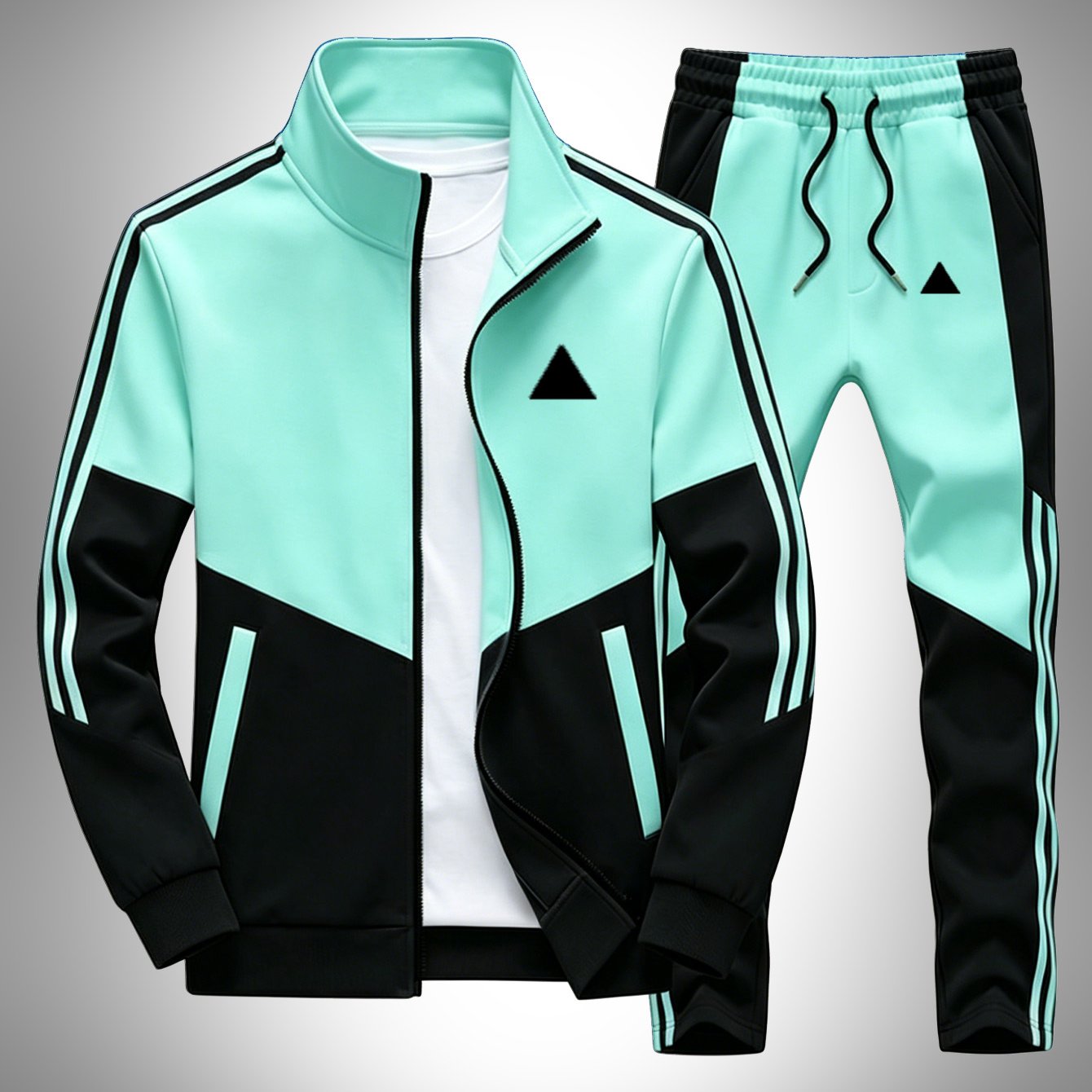 2pcs Set, Men's Casual Sports Stand Collar Jacket And Pants Combo: Ideal For Gifting On Any Occasion, Unisex Design