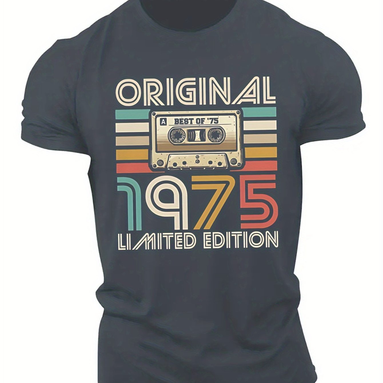 TEMU ORIGINAL ÉDITION LIMITÉE 1975 T-shirt Homme Manches Courtes T-shirt d'Été Haut