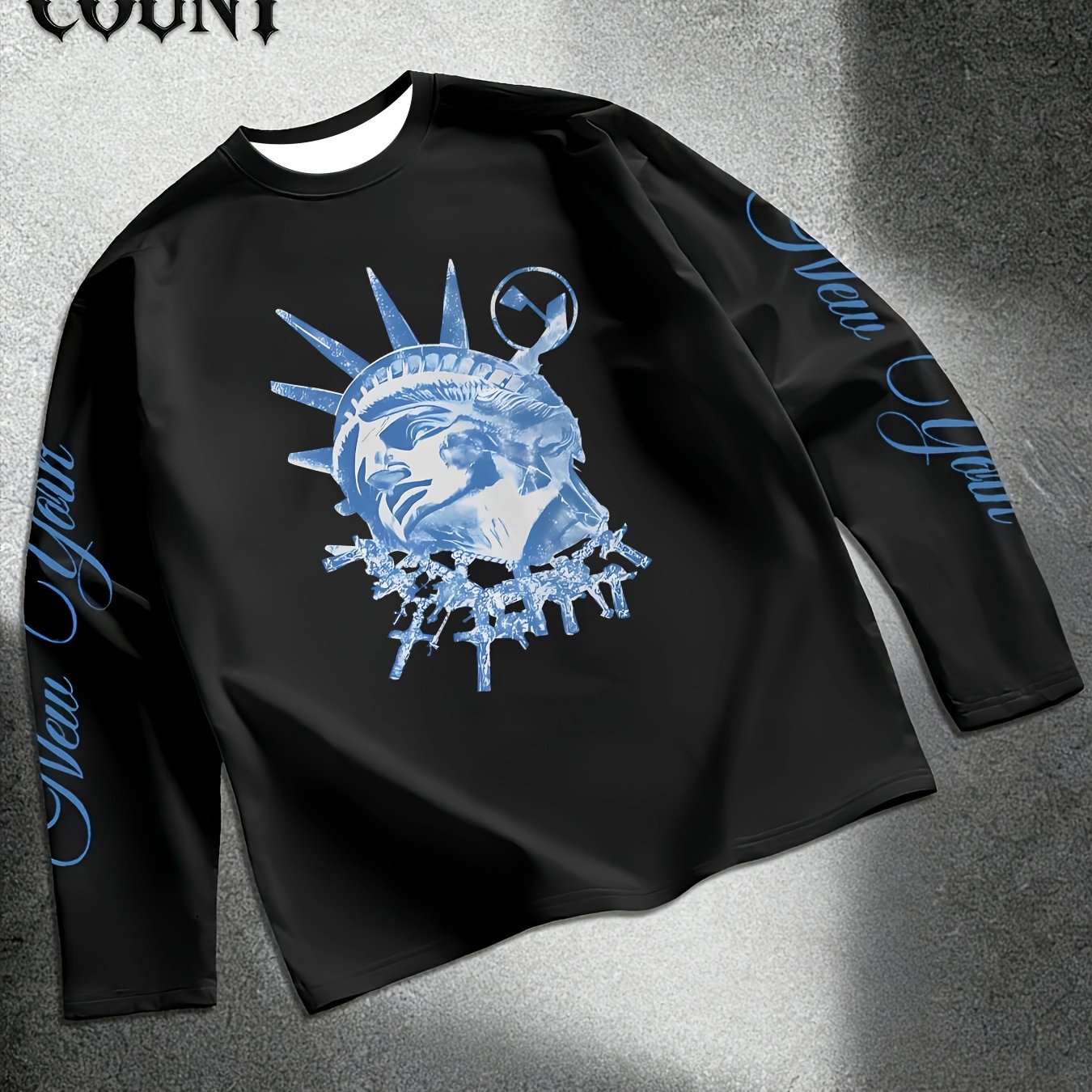 TEMU Printed Design â Not Textured Men's Long Sleeve T-shirt, Regular Fit For Spring/autumn, Outdoor Sports And Casual Long Sleeve Top