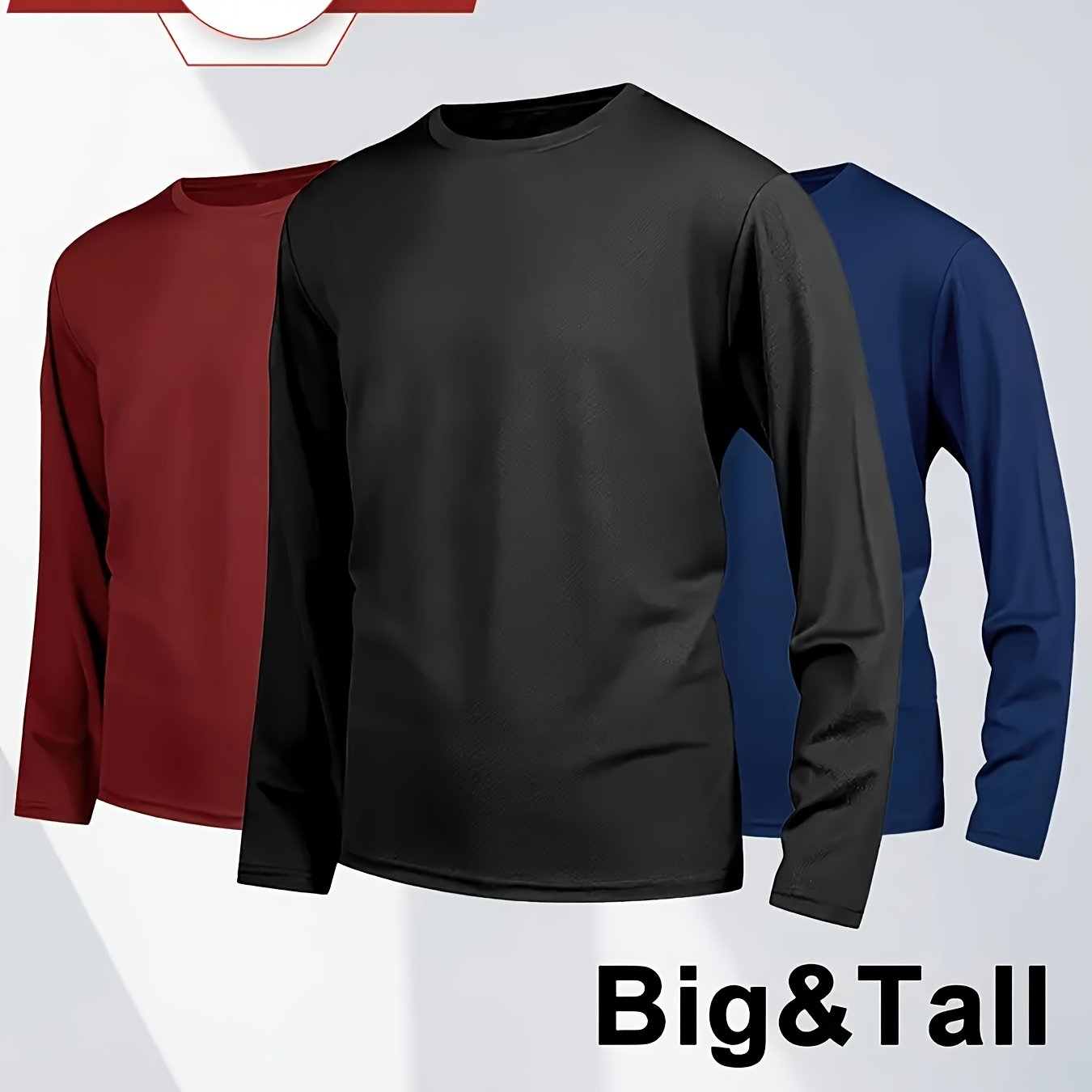 TEMU 3 Men's Extended T-shirts, Breathable And Comfortable Fabric, Suitable For Casual Sports, , Valentine's Day Gift, Plus Size