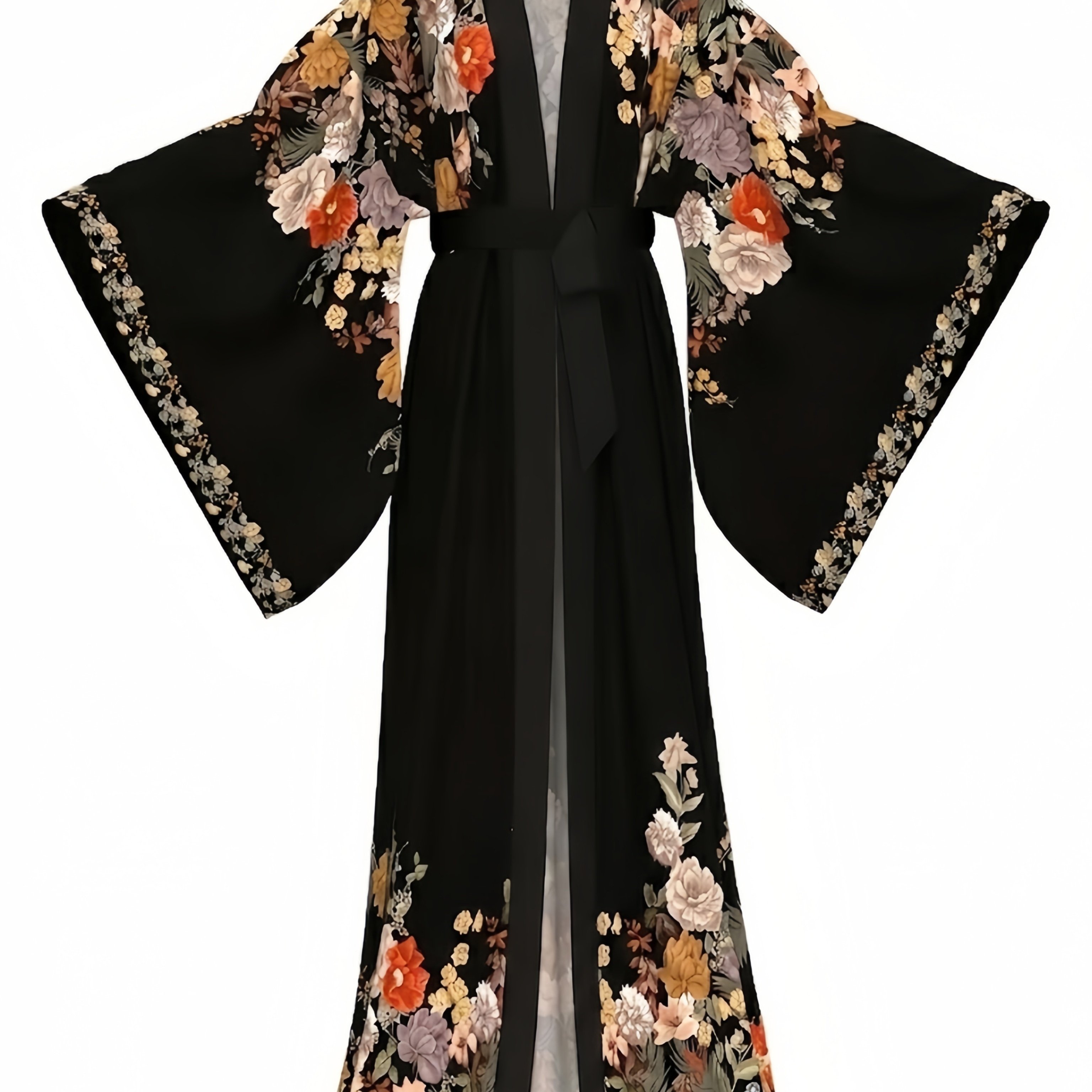 TEMU 2026 Nuovo Camicia da da Donna Lunga a Maniche Larghe con Grande Stampa , Elegante Accappatoio da Casa, Kimono Giapponese, Pigiama Quattro