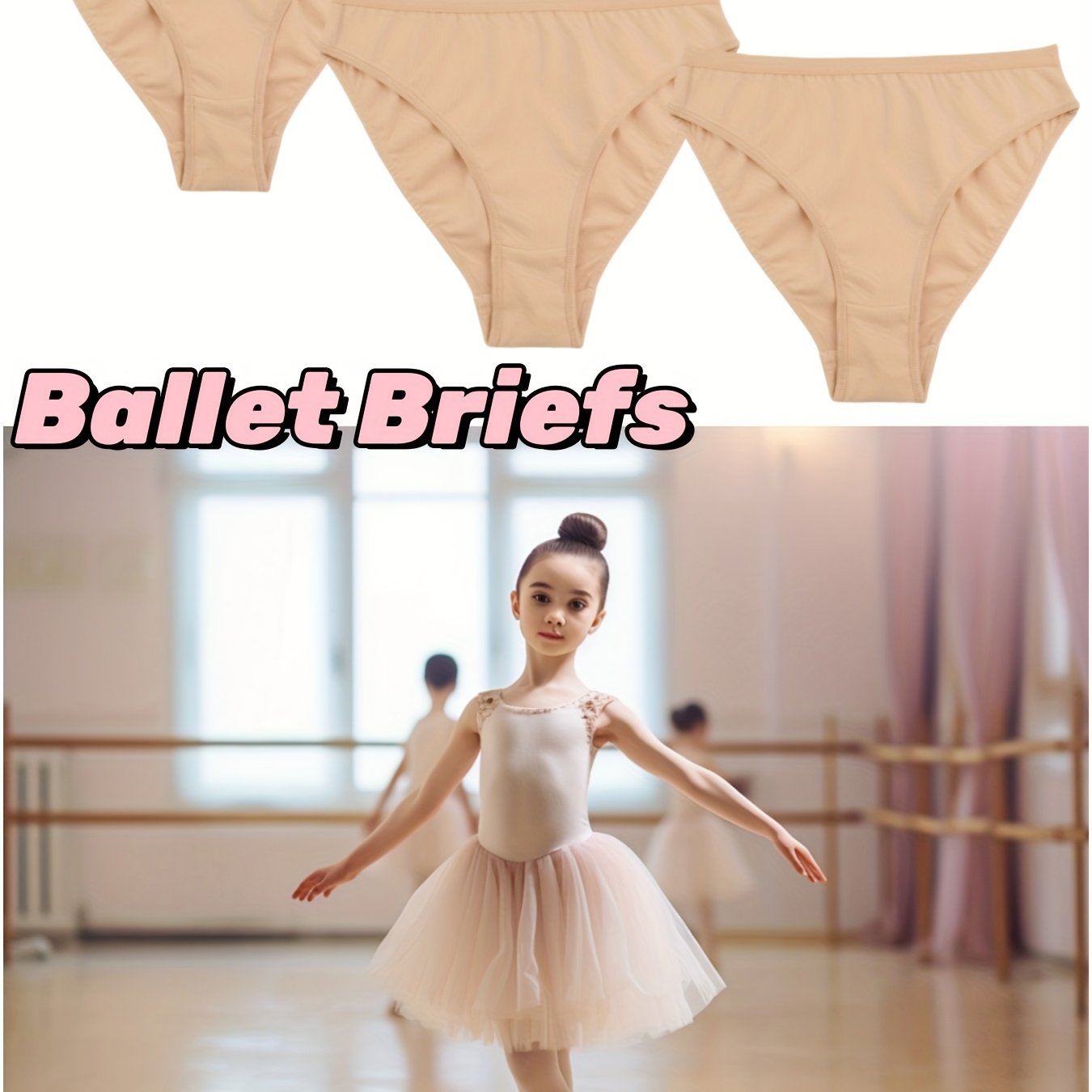 3pcs Pure Soft Ballet Briefs Dance Underwear Shorts For Girls Gymnastics Dance