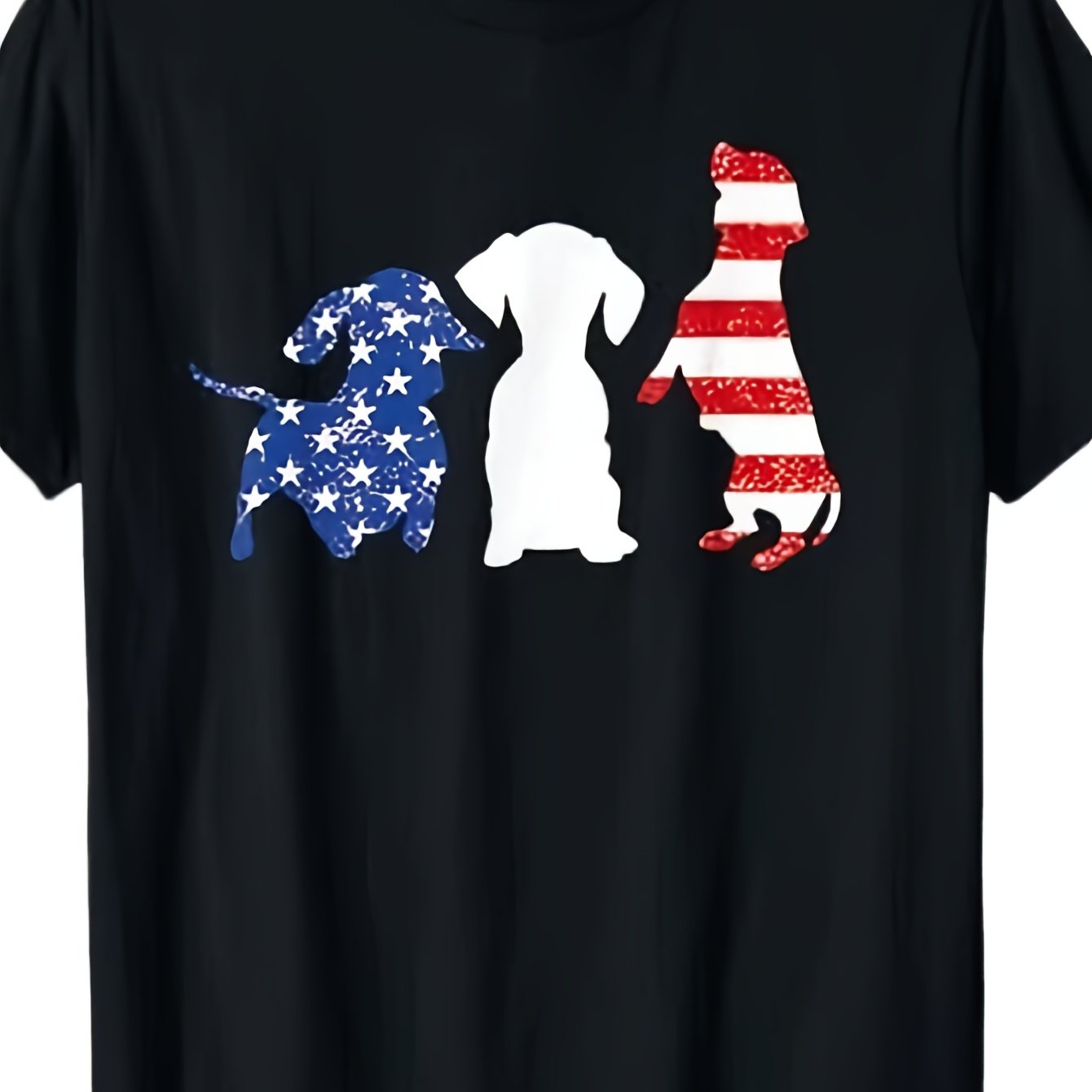 TEMU Dachshund Fourth Patriotic American Men Women T-shirt Same Style For Men And Women 2026 Summer Short-sleeved Printed T-shirt 180g
