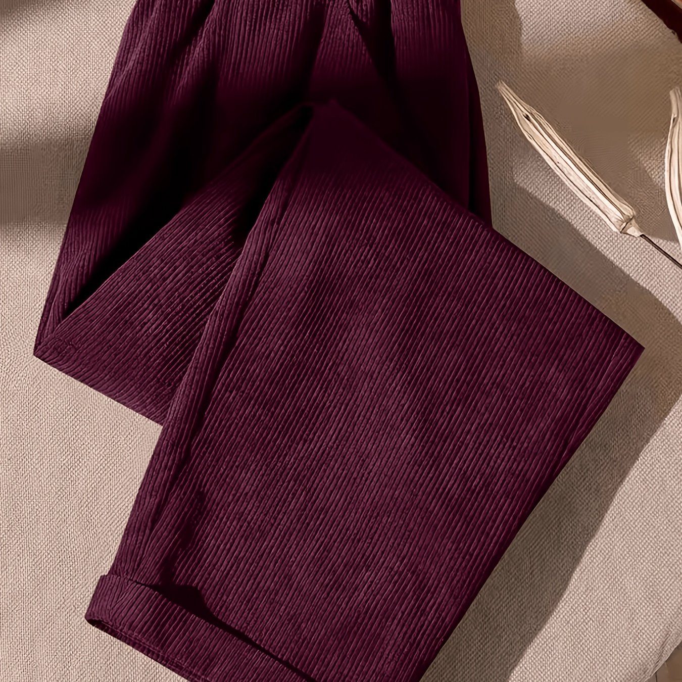 TEMU Pantaloni da donna in velluto a inverno, nuovi pantaloni a adatti per uscite casual e lavoro con elastico in vita e tasche, pantaloni da donna