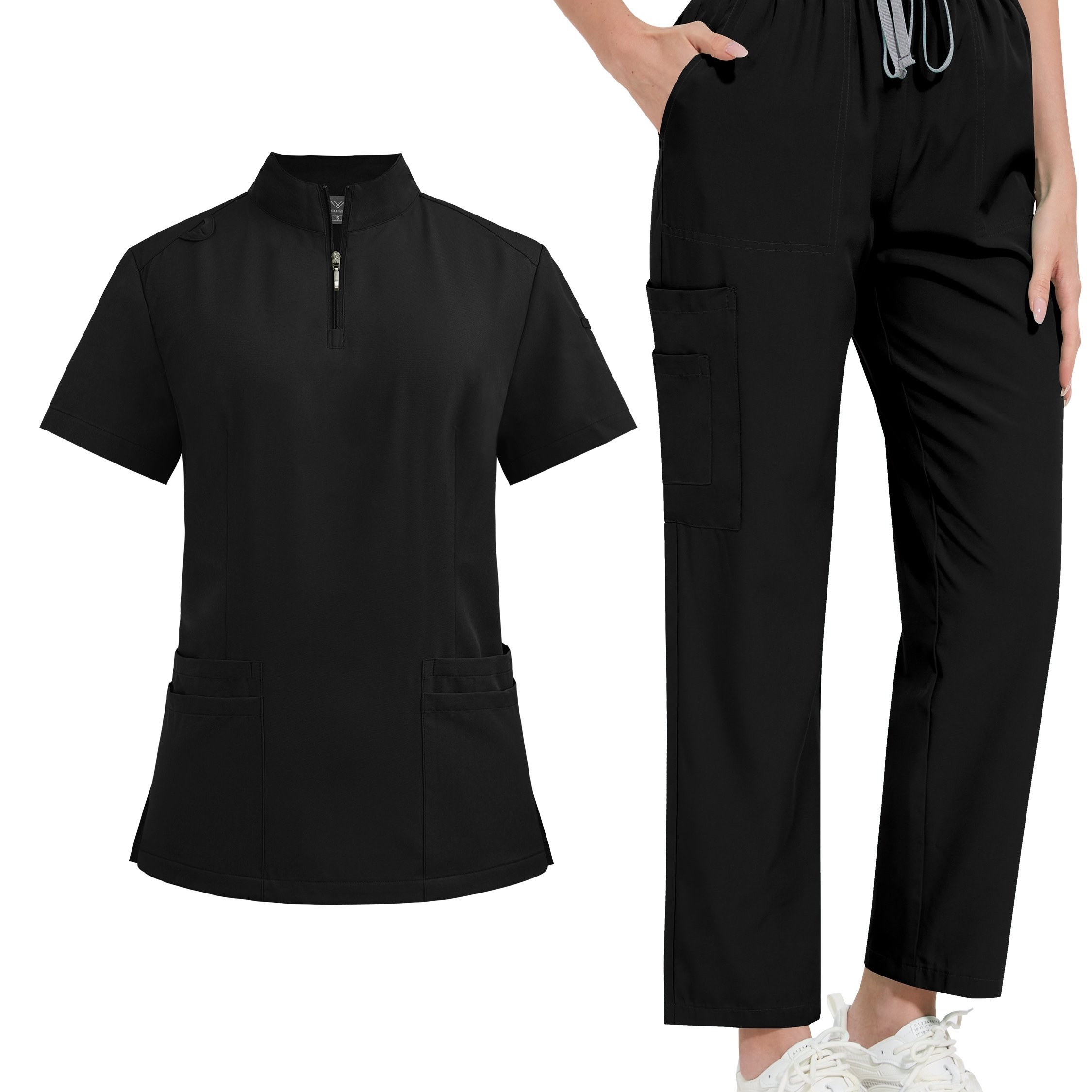 TEMU Ensemble de blouse et pantalon de blouse chirurgicale d'hôpital élastique uniforme pour infirmière, vêtement de travail pour soins infirmiers,