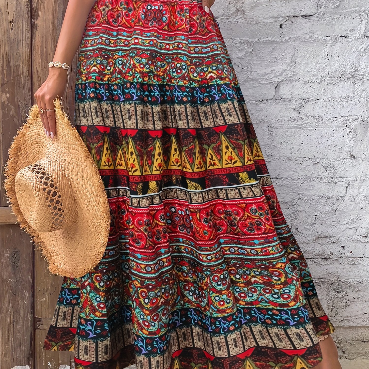 Bohemian Ethnic Style Vacation Beach Dress
