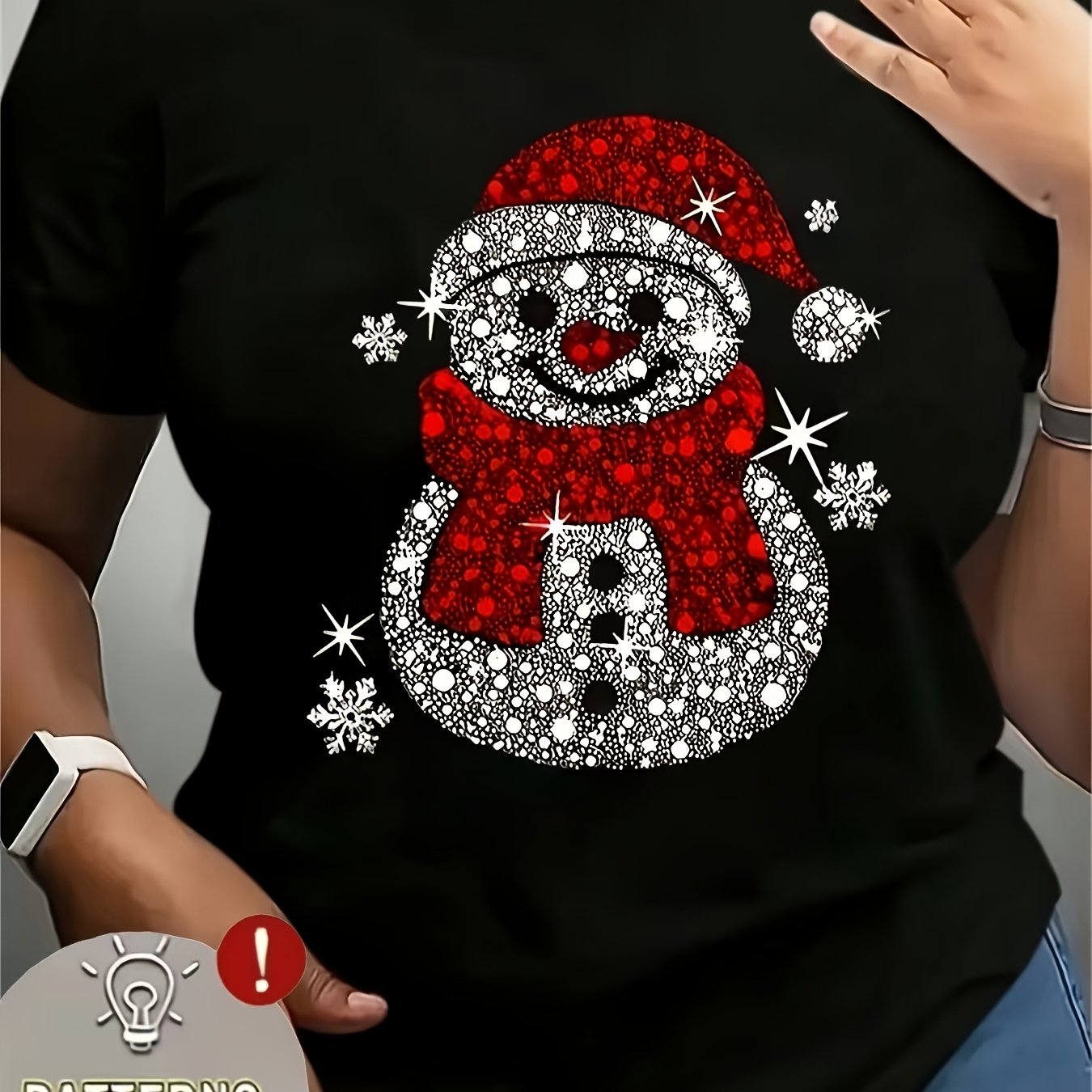 TEMU Graphic Tee For Women Featuring A Christmas Print, Perfect As A Holiday Gift