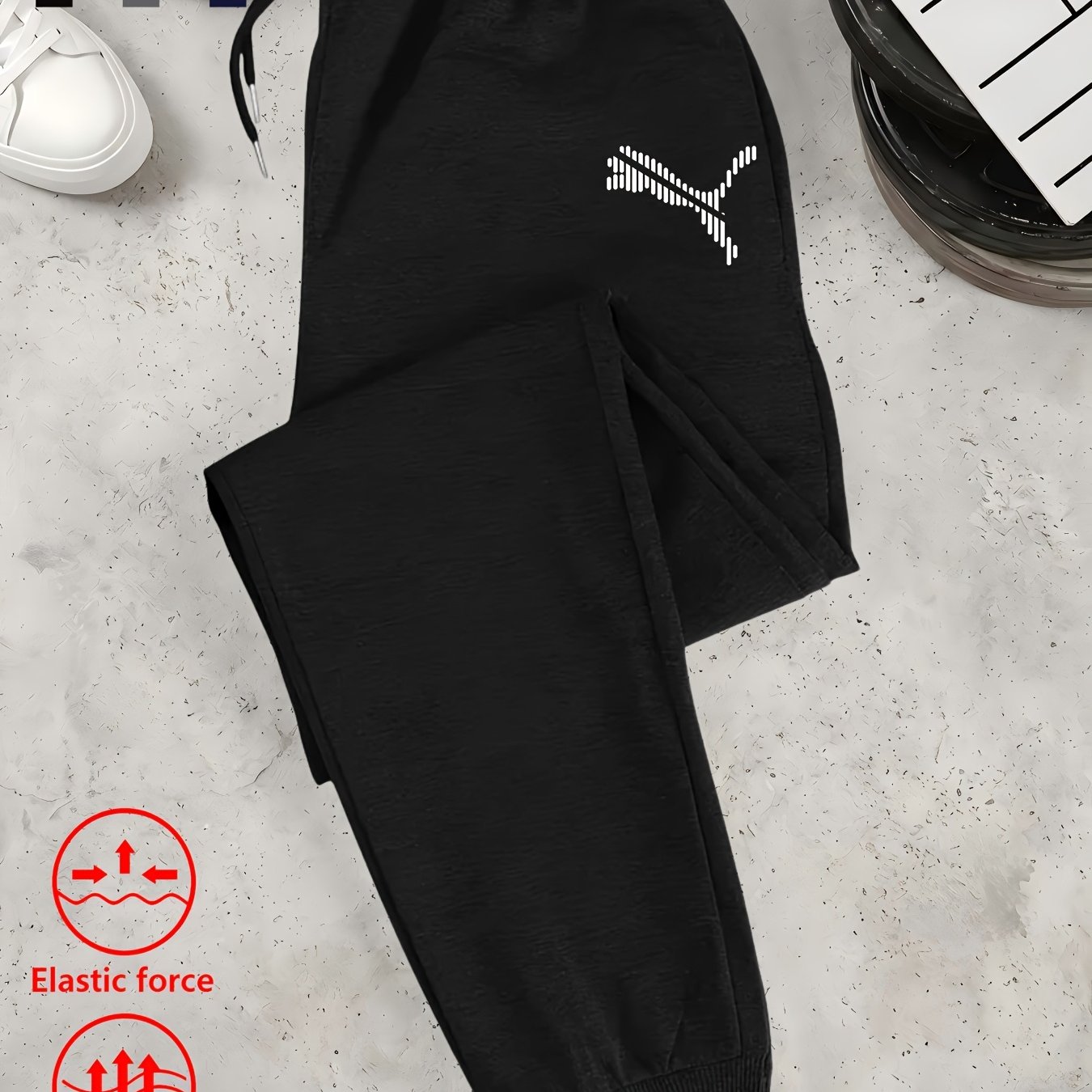 TEMU Baggy Pants Men's Casual Jogger Pants, Elastic Breathable Loose Fit, Multiple Colors
