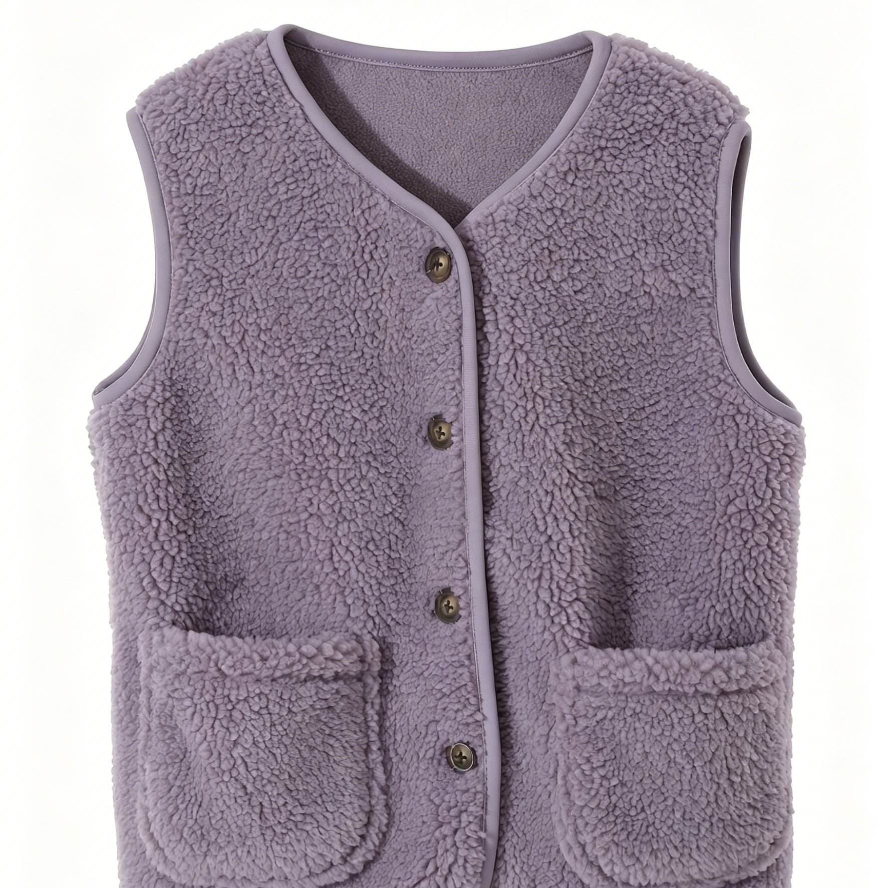 Image of Autumn Casual Thickened Vest Girls Boys Autumn Winter Soft Comfortable Fleece Fashion Vest Kids Birthday Gift Holiday Present