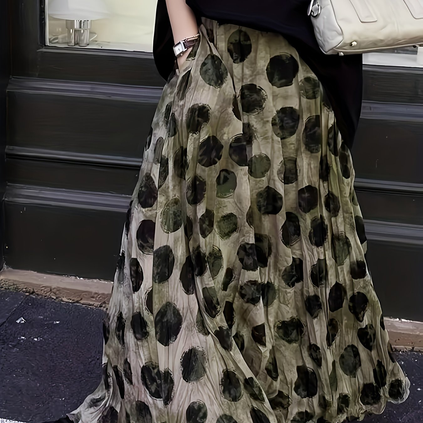 TEMU Falda Casual de Mujer Estampada y Holgada para /Verano Niannian