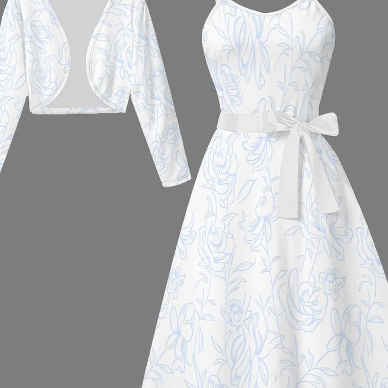 Women's Fashionable, Elegant, And High-end Long-sleeved Jacket And Lace-up Cinched Waist Dress Set Is Versatile, Easy, And . To Worry About Matching, Just As A Set Out . Comfortable And Photogenic