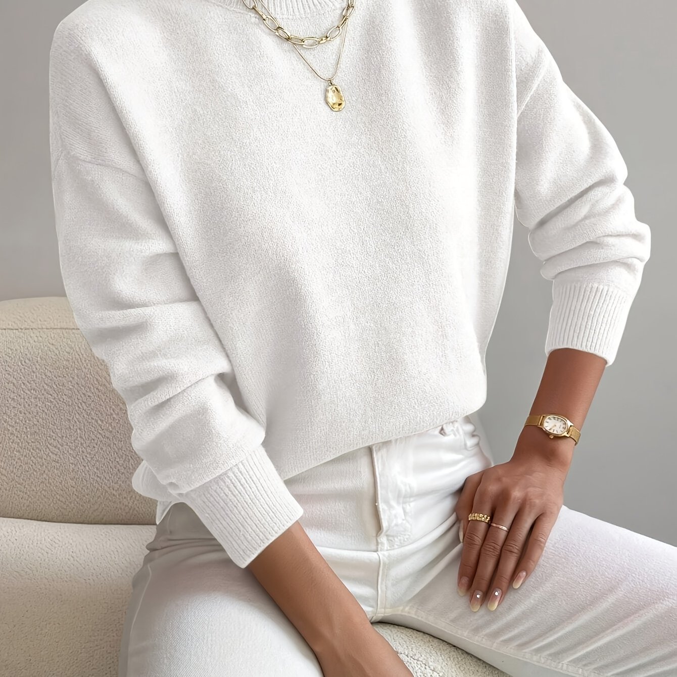 E-shop Ein eleganter, hochwertiger, warmer Herbst- Winter-Pullover für Damen, ideal als Oberbekleidung zum Schichten