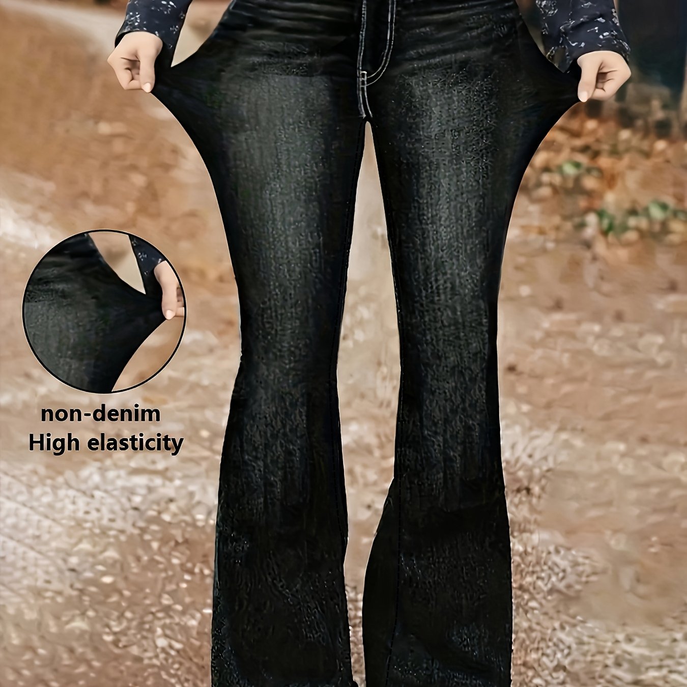 TEMU [printed Pants - Not Denim Fabric] Printed Legging - Not Denim Fabric Denim Pants Not Denim Fabric