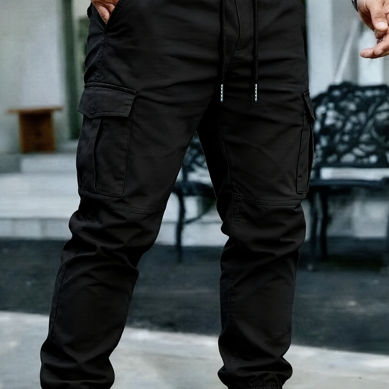 TEMU Trousers For Men High Quality | Men's Solid Color Multi-pocket Cargo Pants, Breathable And Comfortable Casual Versatile Jogger Pants With